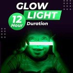 25 Ultra Bright Green Glow Sticks with Lanyards
