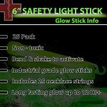 25 Ultra Bright Green Glow Sticks with Lanyards