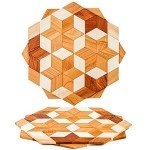 Eco-Friendly Natural Wood Trivets Set of 2