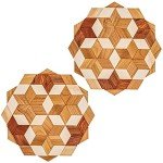 Eco-Friendly Natural Wood Trivets Set of 2