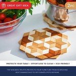Eco-Friendly Natural Wood Trivets Set of 2