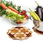 Eco-Friendly Natural Wood Trivets Set of 2