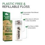 Mint Dental Floss with Reusable Glass Holder