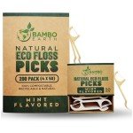 Eco-Friendly Mint Dental Floss Picks - 200 Pack