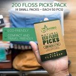 Eco-Friendly Mint Dental Floss Picks - 200 Pack