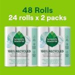 Eco-Friendly 2-Ply Recycled Toilet Paper - 48 Rolls