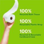 Eco-Friendly 2-Ply Recycled Toilet Paper - 48 Rolls