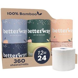 Eco-Friendly Bamboo Toilet Paper - 12 Rolls