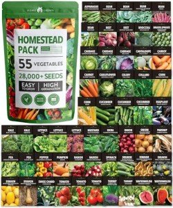 Eco-Friendly Heirloom Vegetable Seeds Pack (55 Varieties)