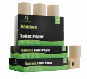 Eco-Friendly Premium Bamboo Toilet Paper - 12 Rolls