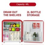 KUPPET Retro Mini Refrigerator Drink Chiller (Red)