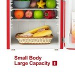 KUPPET Retro Mini Refrigerator Drink Chiller (Red)