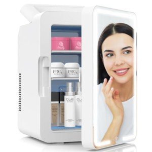 Advwin 12L Mini Fridge with LED Light Mirror