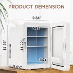 Advwin 12L Mini Fridge with LED Light Mirror