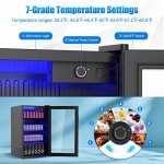COSTWAY 120 Can Mini Beverage Cooler with Glass Door