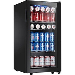 STAIGIS Mini Beverage Fridge with Glass Door