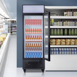 Slim Single Door Beverage Refrigerator with LED Light