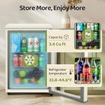 Anypro Retro Mini Fridge with Glass Door