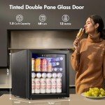 Kismile 1.3 Cu.ft Mini Beverage Cooler