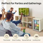 Anypro Retro Mini Fridge with Glass Door