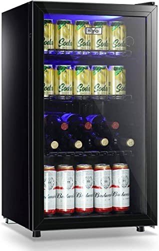WANAI Mini Glass Door Beverage Fridge for 120 Cans