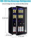 WANAI Mini Glass Door Beverage Fridge for 120 Cans