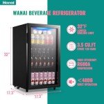 WANAI Black Mini Beverage Fridge for 125 Cans