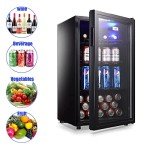WANAI Mini Glass Door Beverage Fridge for 120 Cans