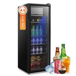 AXUTL 4.5 Cu.ft Mini Beverage Fridge with Freezer