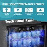 EUHOMY Mini Drink Fridge with Glass Door, 145 Cans