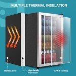 EUHOMY Mini Drink Fridge with Glass Door, 145 Cans