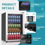 EUHOMY Mini Drink Fridge with Glass Door, 145 Cans
