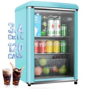 Anypro Retro 3.4 Cu.Ft Beverage Cooler Refrigerator