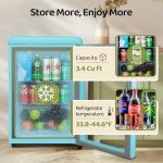 Anypro Retro 3.4 Cu.Ft Beverage Cooler Refrigerator