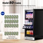 Yeego 15-Inch Mini Beverage Fridge - Holds 80 Cans