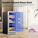 Yeego 15-Inch Mini Beverage Fridge - Holds 80 Cans