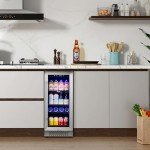 Yeego 15-Inch Mini Beverage Fridge - Holds 80 Cans