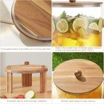 8L Glass Drink Dispenser with Wood Stand