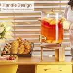 8L Glass Drink Dispenser with Wood Stand