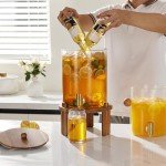 8L Glass Drink Dispenser with Wood Stand
