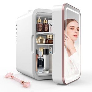 SUAVO Mini Skincare Fridge with LED Mirror