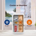 SUAVO Mini Skincare Fridge with LED Mirror