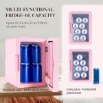 Mini Skincare Fridge with LED Mirror, 6L Pink