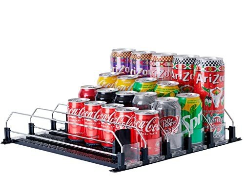 Large Capacity Self-Pushing Drink Dispenser Organizer