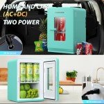Portable Green Mini Fridge for Drinks and Skincare