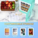 Portable Green Mini Fridge for Drinks and Skincare