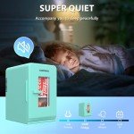 Portable Green Mini Fridge for Drinks and Skincare