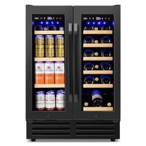 Velivi 24" Dual Zone Wine and Beverage Fridge