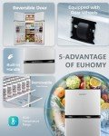 EUHOMY 7.4 Cu.Ft. Drink Fridge, Silver