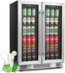 Stopsad 176 Can Freestanding Beverage Refrigerator with LED